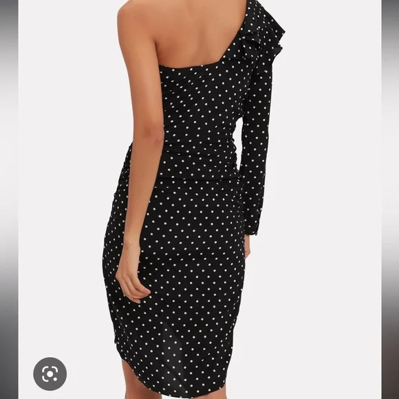 Veronica Beard Leona One Shoulder Polka Dot Dress - Picture 7 of 9